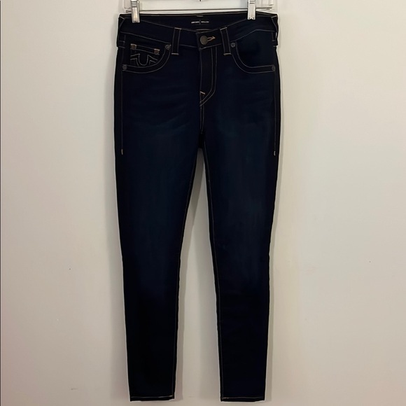 True Religion Denim - True Religion Blue Jennie Curvt Mid-rise Skinny Jeans Stretchy Fit